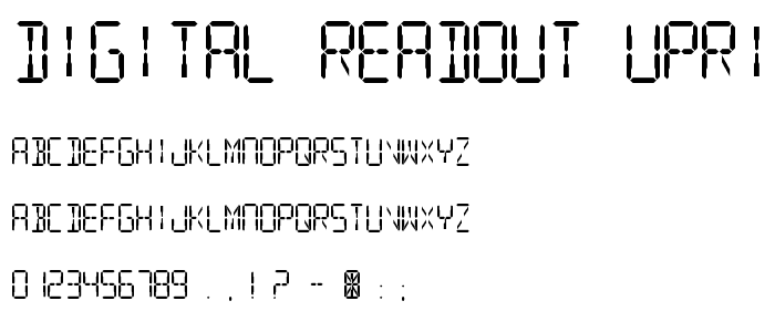 Digital Readout Upright font